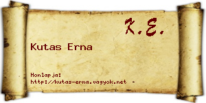 Kutas Erna névjegykártya